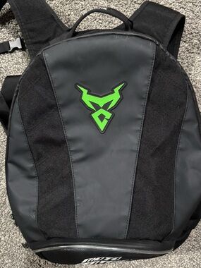 Black Backpack with Green Logo Motocentric